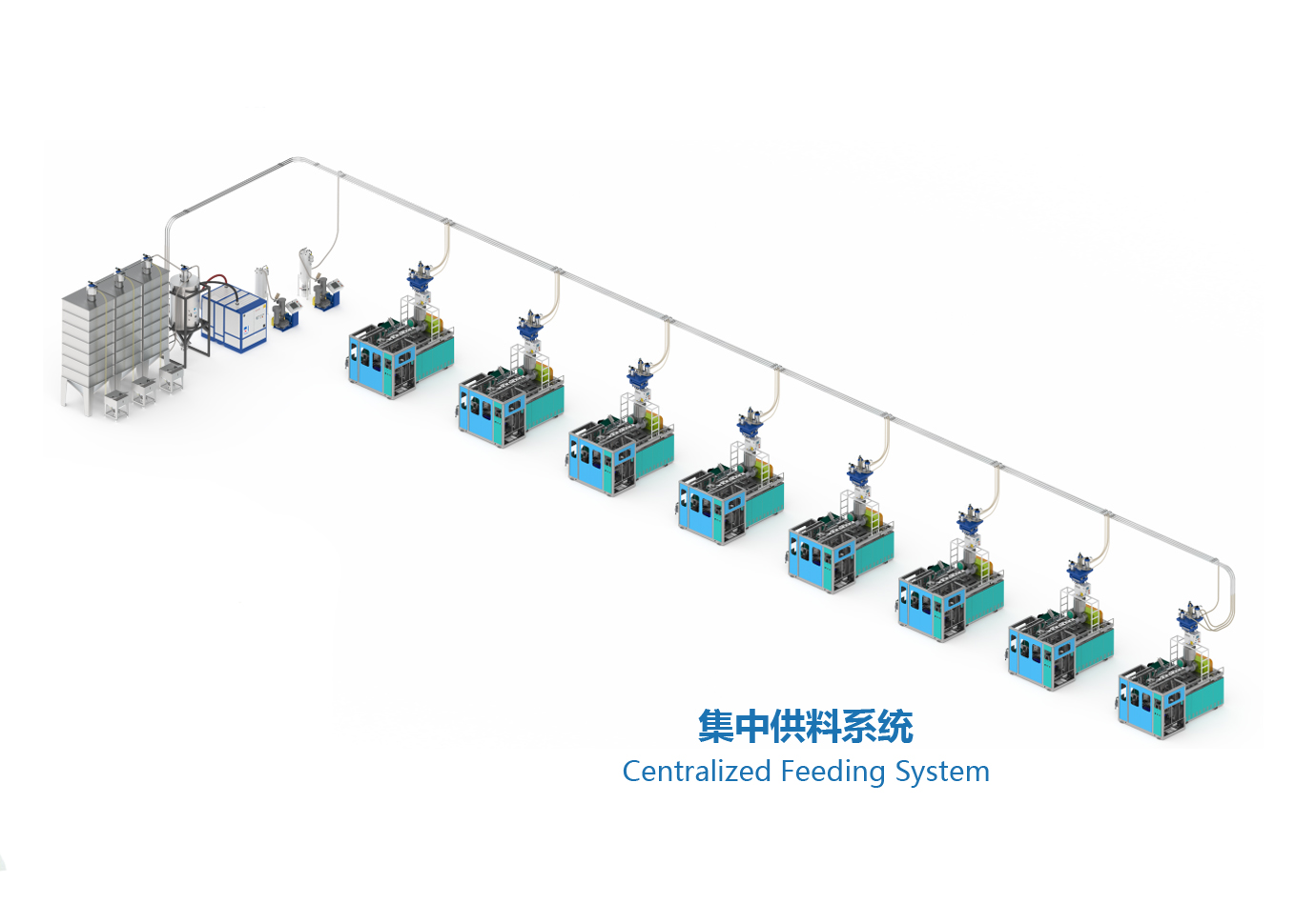 單、雙螺桿擠出機(jī) 集中供料系統(tǒng)應(yīng)用Single and twin screw extruders application of centralized feeding system